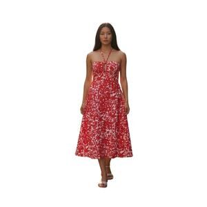 Signature by Robbie Bee Halter Top Sundress Red & White Sz 12